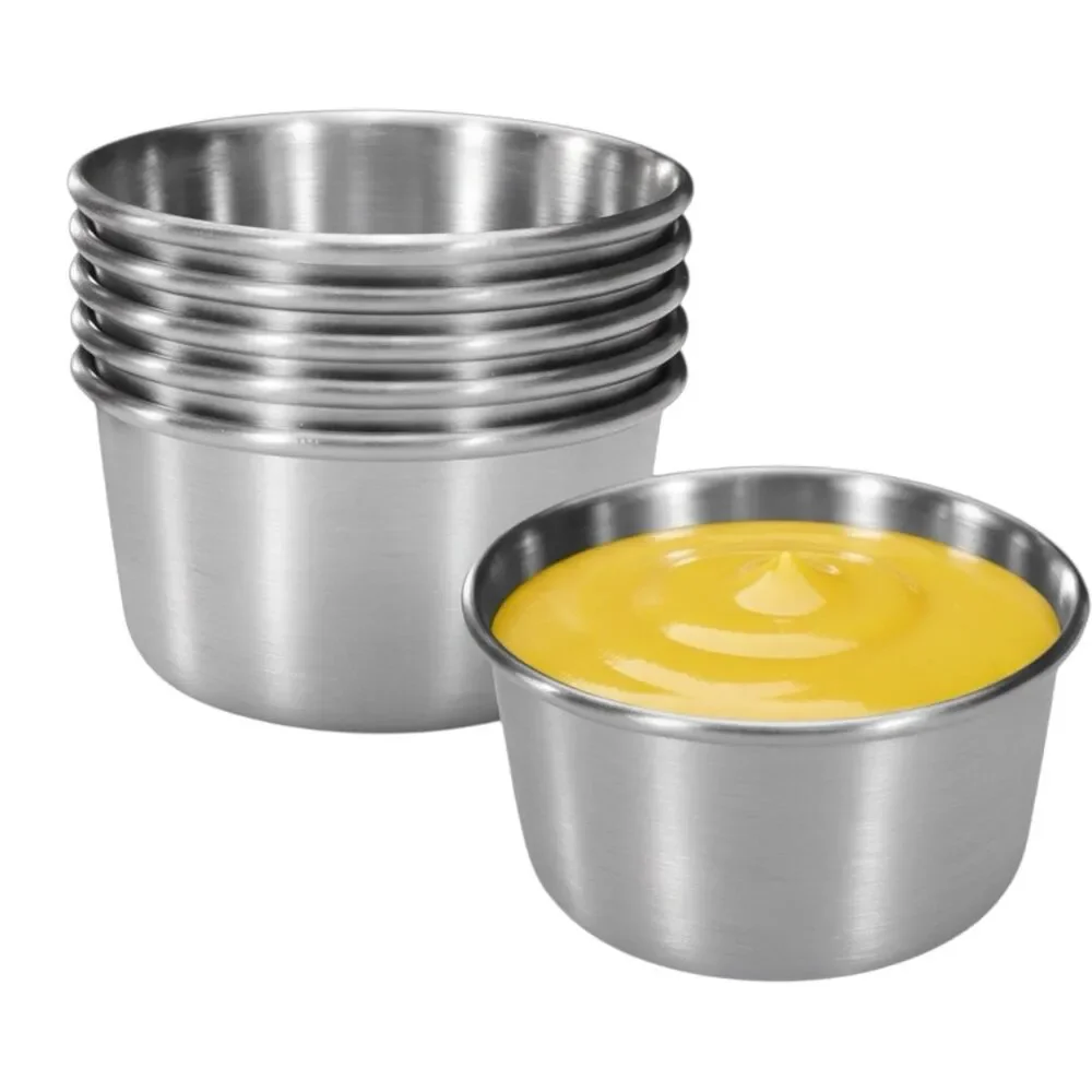 Stainless Steel Sauce Dishes, 6 Pack Dipping Bowls, Soy/Sushi Small Bowls 2 oz